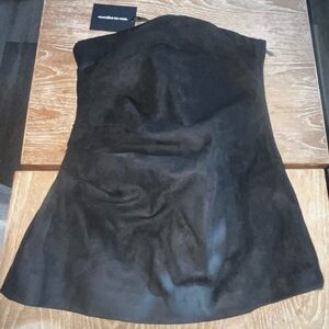 NWT Manière De Vior size US 8 suede strapless top.